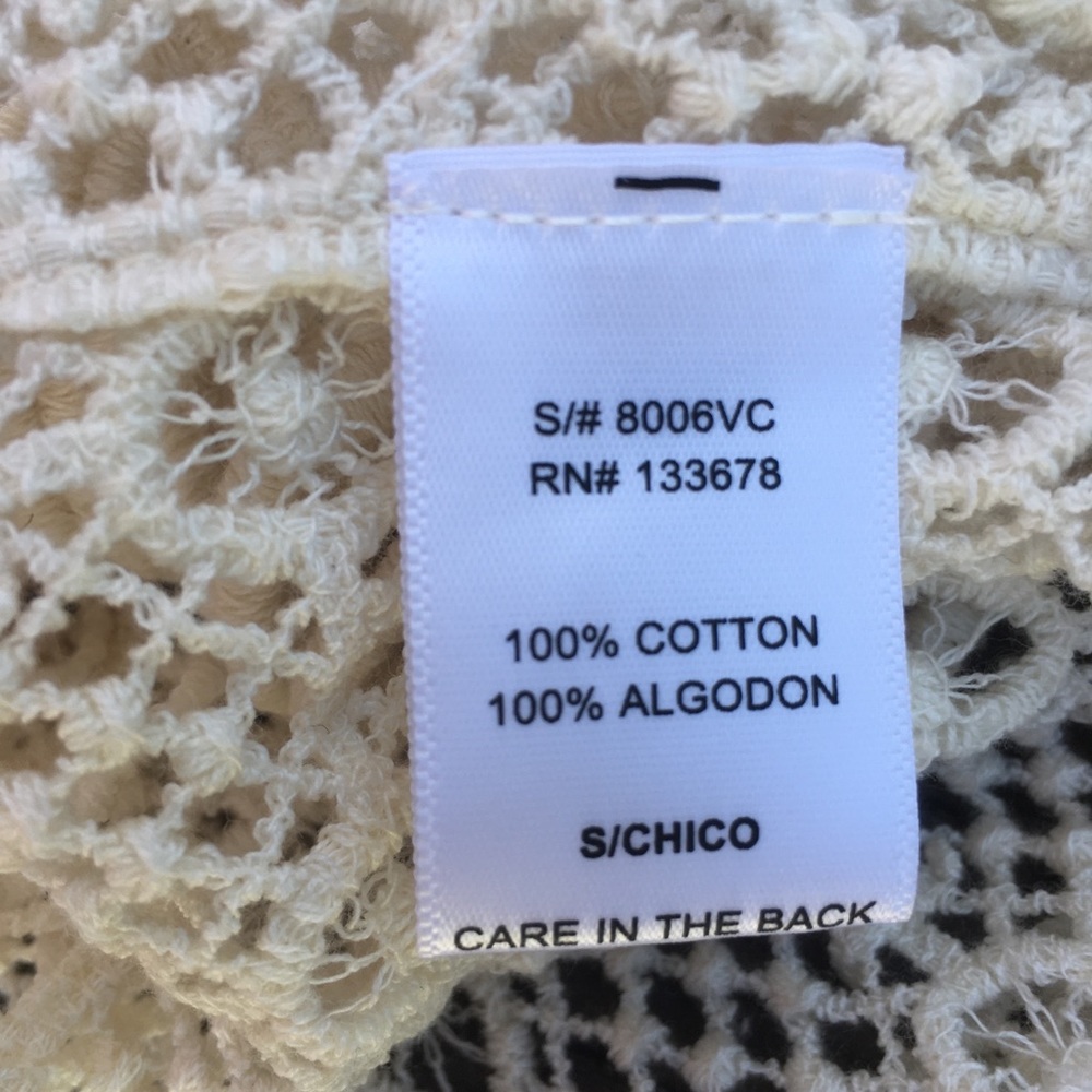 Love Tree Los Angeles Crochet Tie Front Vest Fringe Size Small - Picture 8 of 9